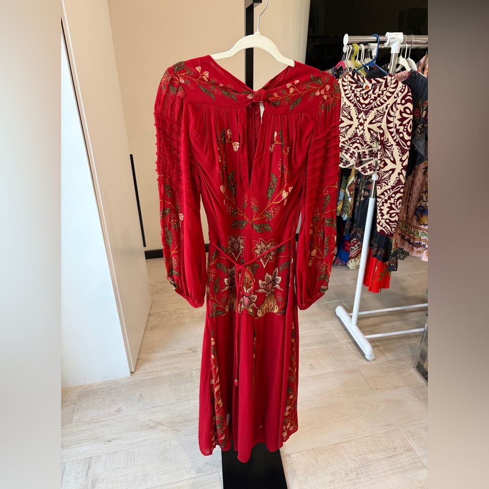 Farm Rio: Red Berry Garden Long Sleeve
Pleated Maxi Dress - Picture 4 of 10